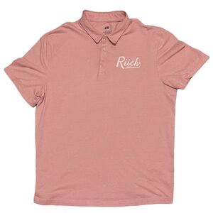 H&M Slim Fit Pink Polo Shirt (XL) - Embroidered “Riich”